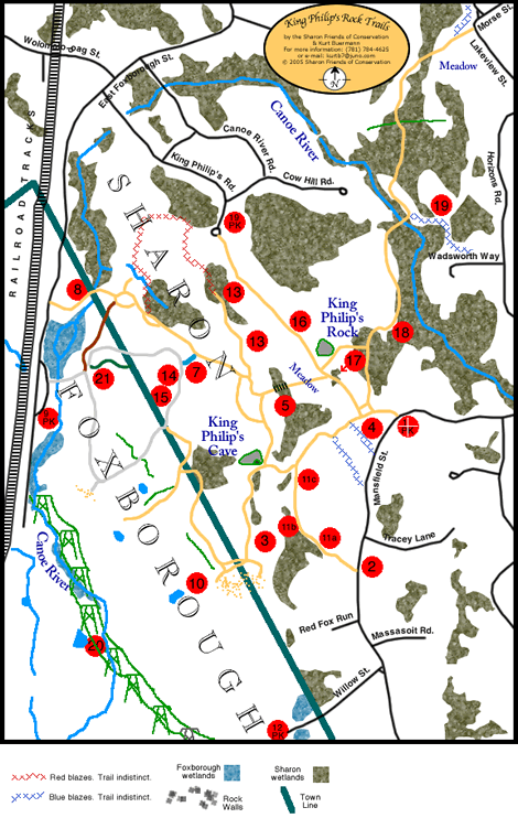 King Philip's Rock trail map